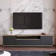 TV-taso, atlantinmänty antrasiitti, 180cm x 44,6cm x 44,5cm, kestävä, tilava, helppo koota - TV-tasot - 8683342403993 - 1