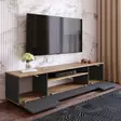 TV-taso, atlantinmänty antrasiitti, 180cm x 44,6cm x 44,5cm, kestävä, tilava, helppo koota - TV-tasot - 8683342403993 - 5