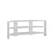 Valkoinen TV-taso, 100% melamiinipinnoitettu, 110x45x36 cm, useita hyllyjä, seinäkiinnitysmahdollisuus, moderni muotoilu - TV-tasot - 8681875104103 - 2