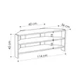 Valkoinen TV-taso, 100% melamiinipinnoitettu, 110x45x36 cm, useita hyllyjä, seinäkiinnitysmahdollisuus, moderni muotoilu - TV-tasot - 8681875104103 - 3