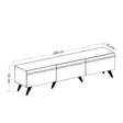 Valkoinen TV-taso 180x42x35 cm, 100% Melamiinipinnoitettu, Useita Hyllyjä, Seinään Kiinnitettävä, Kestävä ja Tyylikäs - TV-tasot - 8683743678433 - 8