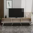 Valkoinen TV-taso 180x42x35 cm, 100% Melamiinipinnoitettu, Useita Hyllyjä, Seinään Kiinnitettävä, Kestävä ja Tyylikäs - TV-tasot - 8683743678433 - 4