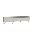 Valkoinen TV-taso 180x42x35 cm, 100% Melamiinipinnoitettu, Useita Hyllyjä, Seinään Kiinnitettävä, Kestävä ja Tyylikäs - TV-tasot - 8683743678433 - 5