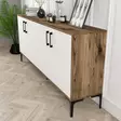 Teollinen Konsoli - Tyylikäs ja Toimiva Säilytysratkaisu, Pähkinä Valkoinen, 180x78x35 cm, Metalli, Kiinnitettävä Seinä - Lipastot ja senkit - 8683342460903 - 4