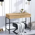 Moderni Meikkipöytä - 100% Melamiinipinnoitettu Lastulevy, 18 mm, Metallijalat, 100x45x75 cm, Tammi-Musta, Useita Hyllyjä - Meikkipöydät - 8682870655973 - 3