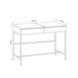 Moderni Meikkipöytä - 100% Melamiinipinnoitettu Lastulevy, 18 mm, Metallijalat, 100x45x75 cm, Tammi-Musta, Useita Hyllyjä - Meikkipöydät - 8682870655973 - 5