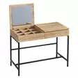 Moderni Meikkipöytä - 100% Melamiinipinnoitettu Lastulevy, 18 mm, Metallijalat, 100x45x75 cm, Tammi-Musta, Useita Hyllyjä - Meikkipöydät - 8682870655973 - 6