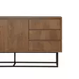 Moderni-Teollinen Konsoli: Tyylikäs ja Kestävä Huonekalu, 140x72x36 cm, Pähkinä Musta, 3 Vetolaatikkoa, Useita Hyllyjä - Lipastot ja senkit - 8682870773363 - 7