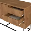 Moderni-Teollinen Konsoli: Tyylikäs ja Kestävä Huonekalu, 140x72x36 cm, Pähkinä Musta, 3 Vetolaatikkoa, Useita Hyllyjä - Lipastot ja senkit - 8682870773363 - 5