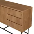 Moderni-Teollinen Konsoli: Tyylikäs ja Kestävä Huonekalu, 140x72x36 cm, Pähkinä Musta, 3 Vetolaatikkoa, Useita Hyllyjä - Lipastot ja senkit - 8682870773363 - 6