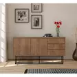 Moderni-Teollinen Konsoli: Tyylikäs ja Kestävä Huonekalu, 140x72x36 cm, Pähkinä Musta, 3 Vetolaatikkoa, Useita Hyllyjä - Lipastot ja senkit - 8682870773363 - 1