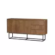 Moderni-Teollinen Konsoli: Tyylikäs ja Kestävä Huonekalu, 140x72x36 cm, Pähkinä Musta, 3 Vetolaatikkoa, Useita Hyllyjä - Lipastot ja senkit - 8682870773363 - 3