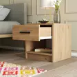 Yöpöytä Tammi 100% Melamiinipinnoitettu Lastulevy 18mm 52x46,8x45cm 1 Laatikko Useita Hyllyjä Seinäkiinnitys - Yöpöydät - 8683342214773 - 3