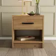 Yöpöytä Tammi 100% Melamiinipinnoitettu Lastulevy 18mm 52x46,8x45cm 1 Laatikko Useita Hyllyjä Seinäkiinnitys - Yöpöydät - 8683342214773 - 2