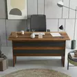 Moderni ja Tyylikäs Opiskelupöytä - 140x73,8x60 cm - 100% Melamiinipinnoitettu Lastulevy - Pähkinä Antrasiitti - Työpöydät - 8683342404853 - 2