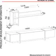 TV-taso Musta Kulta - 100% Melamiinipinnoitettu Lastulevy, 180x45x32,3 cm, Useita Hyllyjä, Kiinnitettävä Seinäkiinnitys - TV-tasot - 8681875669893 - 8