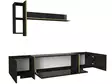 TV-taso Musta Kulta - 100% Melamiinipinnoitettu Lastulevy, 180x45x32,3 cm, Useita Hyllyjä, Kiinnitettävä Seinäkiinnitys - TV-tasot - 8681875669893 - 6