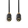 Digitaalinen äänikaapeli | RCA Uros | RCA Uros | Kullattu | 2.00 m | Pyöreä | PVC | Antrasiitti | Laatikko - Audiokaapelit - 5412810265213 - 10