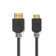 High Speed HDMI Kaapeli Ethernet | HDMI liitin | HDMI Mini | 4K@60Hz | 18 Gbps | 2.00 m | Pyöreä | PVC | Antrasiitti | Ikkunallinen laatikko - HDMI-kaapelit - 5412810264803 - 1