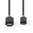 High Speed HDMI Kaapeli Ethernet | HDMI liitin | HDMI Mini | 4K@60Hz | 18 Gbps | 2.00 m | Pyöreä | PVC | Antrasiitti | Ikkunallinen laatikko - HDMI-kaapelit - 5412810264803 - 10