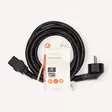 Sähköjohto | Suko Uros | IEC-320-C13 | Kulma | Suora | Niklattu | 3.00 m | Pyöreä | PVC | Musta | Label - Virtakaapelit ja liittimet - 5412810425013 - 66