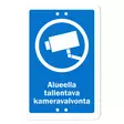 Sekure 2mm 20x30cm alumiinikyltti "Alueella tallentava kameravalvonta" sininen - Opaste- ja varoituskyltit - 6438014353623 - 1