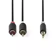Stereoäänikaapeli | 3.5 mm uros | 2x RCA uros | Kullattu | 10.0 m | Pyöreä | Antrasiitti | Laatikko - Audiokaapelit - 5412810265053 - 10