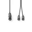 Stereoäänikaapeli | 3.5 mm uros | 2x RCA uros | Niklattu | 1.50 m | Pyöreä | Tummanharmaa | Pahvikotelo - Audiokaapelit - 5412810295203 - 10