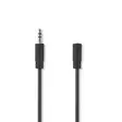 Stereoäänikaapeli | 3.5 mm uros | 3.5 mm naaras | Niklattu | 2.00 m | Pyöreä | Musta | Laatikko - Audiokaapelit - 5412810288083 - 1