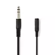 Stereoäänikaapeli | 6.35 mm uros | 6.35 mm naaras | Niklattu | 5.00 m | Pyöreä | Label - Audiokaapelit - 5412810420223 - 1