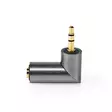 Stereoäänisovitin | 3.5 mm uros | 3.5 mm naaras | Kullattu | Suora | Alumiini | Gun Metal Harmaa / Kulta | 1 kpl | Laatikko kannella ja ikkunalla - Nedis tuotteet - 5412810333493 - 15
