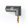 Stereoäänisovitin | 3.5 mm uros | 3.5 mm naaras | Kullattu | Suora | Alumiini | Gun Metal Harmaa / Kulta | 1 kpl | Laatikko kannella ja ikkunalla - Nedis tuotteet - 5412810333493 - 1