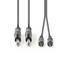 Stereoäänikaapeli | 2x 6.35 mm uros | 2x RCA uros | Niklattu | 1.50 m | Pyöreä | Tummanharmaa | Pahvikotelo - Audiokaapelit - 5412810295333 - 2