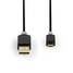 USB kaapeli | USB 2.0 | USB-A Uros | USB Micro-B Uros | 480 Mbps | Kullattu | 1.00 m | Pyöreä | PVC | Antrasiitti | Laatikko - Tietokone ja verkko - 5412810263493 - 6