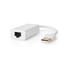 USB-verkkosovitin | USB 2.0 | 100 Mbps | USB-A Uros | RJ45 Naaras | 0.20 m | Pyöreä | Kullattu / Niklattu | Puhdas kupari | Valkoinen | Laatikko - Tietokone ja verkko - 5412810328703 - 3