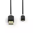 USB kaapeli | USB 2.0 | USB-A Uros | USB Micro-B Uros | 480 Mbps | Kullattu | 1.00 m | Pyöreä | PVC | Antrasiitti | Laatikko - Tietokone ja verkko - 5412810263493 - 10