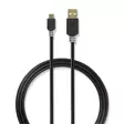 USB kaapeli | USB 2.0 | USB-A Uros | USB Micro-B Uros | 480 Mbps | Kullattu | 1.00 m | Pyöreä | PVC | Antrasiitti | Laatikko - Tietokone ja verkko - 5412810263493 - 1