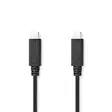 USB kaapeli | USB 3.2 Gen 2 | USB-C Uros | USB-C Uros | 240 W | 8K@30Hz | 20 Gbps | Niklattu | 1.00 m | Pyöreä | PVC | Musta | Label - Tietokone ja verkko - 5412810422173 - 1