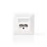 Verkon seinärasia | Flush Mount | 2-Porttinen port(s) | CAT5e | Suora | Naaras | Kullattu | PVC | Valkoinen | Kirjekuori - Tietokone ja verkko - 5412810283293 - 2