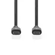 USB kaapeli | USB 3.2 Gen 2 | USB-C Uros | USB-C Uros | 100 W | 4K@60Hz | 10 Gbps | Niklattu | 1.00 m | Pyöreä | PVC | Musta | Laatikko - Nedis tuotteet - 5412810316113 - 10
