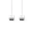 USB kaapeli | USB 2.0 | USB-C Uros | USB-C Uros | 60 W | 480 Mbps | Niklattu | 1.00 m | Pyöreä | PVC | Valkoinen | Label - Tietokone ja verkko - 5412810481163 - 10