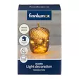 Lasi tammenterho LED-valoilla 16 cm vihreä Finnlumor - Tunnelmallinen lasikoriste ajastimella sisäkäyttöön - Led-kynttilät ja lyhdyt - 6410416573953 - 4