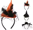 Halloween hiuspanta noitahattu koristeella – kevyt ja mukava asuste juhliin ja naamiaisiin - Puettavat juhlatarvikkeet - 8721037140553 - 1