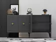 Anthracite Gold Konsoli - 100% Melamiinipinnoitettu Lastulevy, 18mm, 150x79x40cm, 2 Pakettia, Moderni ja Tyylikäs - Lipastot ja senkit - 8683742835783 - 5