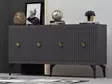 Anthracite Gold Konsoli - 100% Melamiinipinnoitettu Lastulevy, 18mm, 150x79x40cm, 2 Pakettia, Moderni ja Tyylikäs - Lipastot ja senkit - 8683742835783 - 3