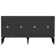 Anthracite Gold Konsoli - 100% Melamiinipinnoitettu Lastulevy, 18mm, 150x79x40cm, 2 Pakettia, Moderni ja Tyylikäs - Lipastot ja senkit - 8683742835783 - 1