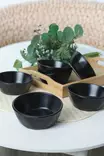 Appetizer-kulhosetti 6 kpl - Musta 100% Keraaminen Kivitavara - Antibakteerinen, Mikroaaltouuni- ja Astianpesukoneenkestävä - Tarjoiluastiat - 8684283059393 - 2