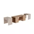 Atlantic Pine Beige sohvapöytäsarja - 100% Melamiinipinnoitettu Lastulevy, 18mm, Lisäsäilytys, Monikäyttöinen, 3-osainen - Sohvapöydät - 8684283433803 - 8