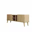 Boheemi TV-taso, 150x52x34 cm, Tammi, 100% Melamiinipinnoitettu Lastulevy, Useita Hyllyjä, Kiinnitettävissä Seinäkiinnitys - TV-tasot - 8683743041893 - 1