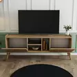 Boheemi TV-taso, 150x52x34 cm, Tammi, 100% Melamiinipinnoitettu Lastulevy, Useita Hyllyjä, Kiinnitettävissä Seinäkiinnitys - TV-tasot - 8683743041893 - 4